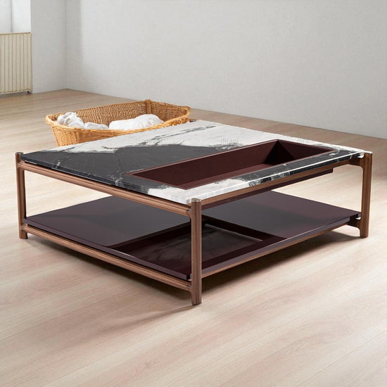 Valerio Coffee Table – Modern Marble Top Coffee Table for Living Room