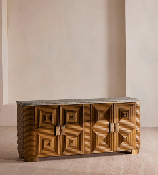 Montereau Sideboard – Geometric Wood Buffet for Dining Room