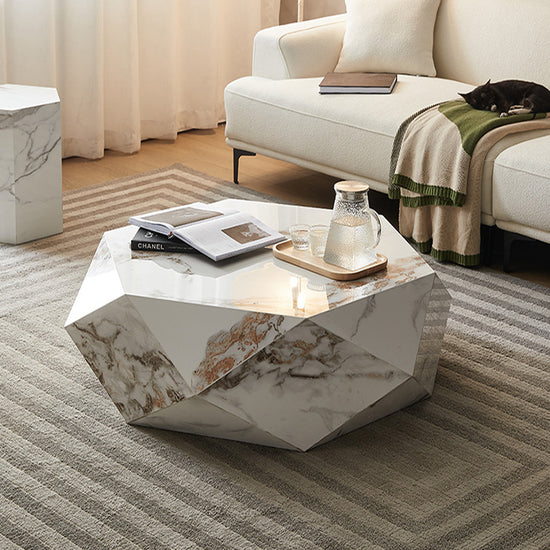 Sorrento Coffee Table – Geometric Marble Centerpiece for Living Room