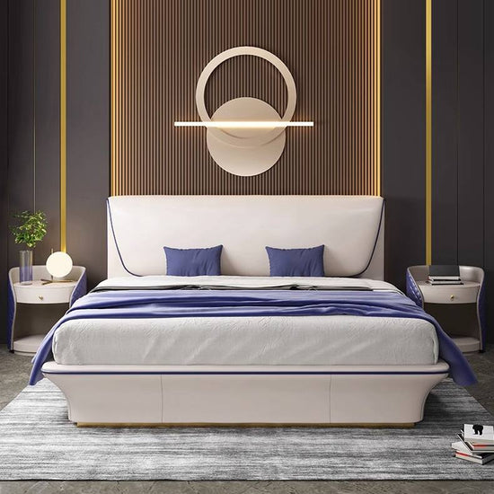 Caldera Leather Bed – King Upholstered Platform Bed Frame