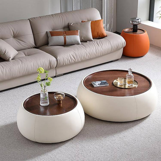 Sovana Leather Storage Table – Modern Upholstered Coffee Table for Living Room