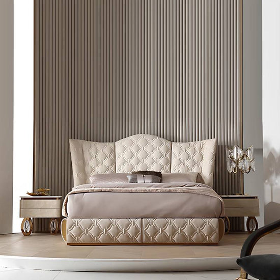 Seraphine Truss Bed – Luxury Upholstered Platform Bed for Modern Bedrooms