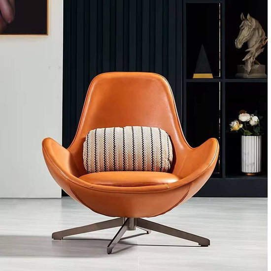 Arlo Lounge Chair – Modern Leather Swivel Armchair for Living Room