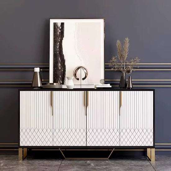 Perle Fluted Sideboard – Modern Storage Cabinet for Dining Room