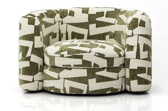 Arco Geometric Accent Chair – Upholstered Lounge Armchair for Living Room