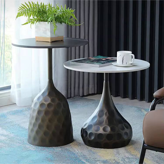 Volta Hammered Side Table Set – Modern Metal Accent Tables for Living Room